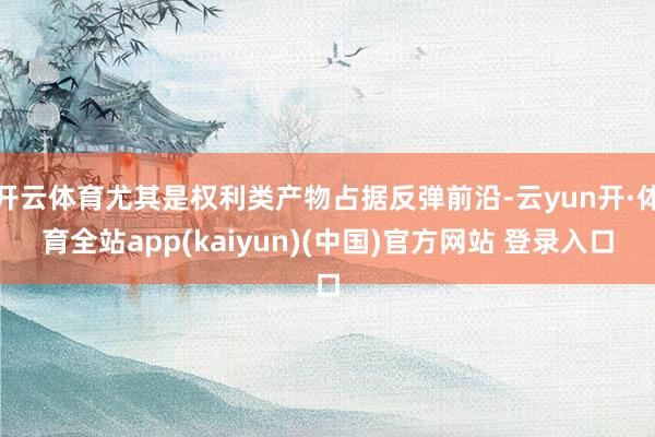 开云体育尤其是权利类产物占据反弹前沿-云yun开·体育全站app(kaiyun)(中国)官方网站 登录入口