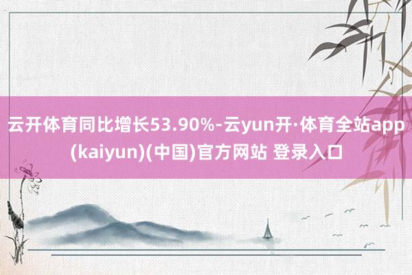 云开体育同比增长53.90%-云yun开·体育全站app(kaiyun)(中国)官方网站 登录入口