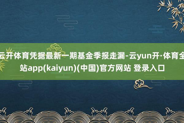 云开体育凭据最新一期基金季报走漏-云yun开·体育全站app(kaiyun)(中国)官方网站 登录入口